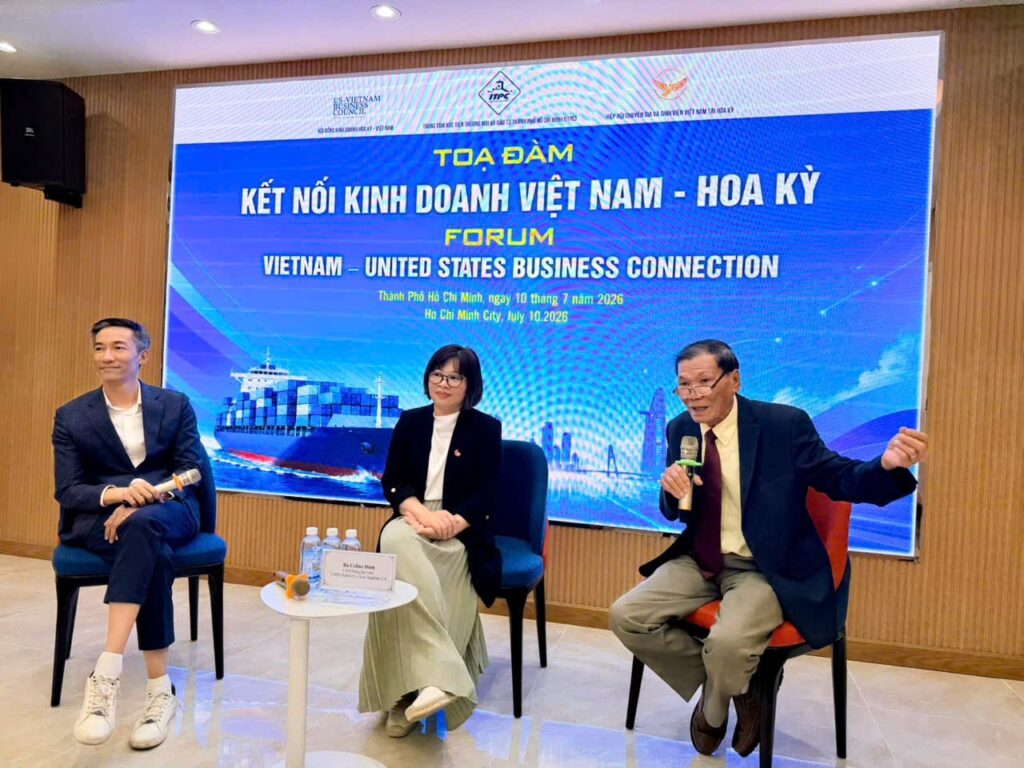 TADI Global at the Vietnam – United States Business Connection forum, discussing how trusted relationships open the U.S. market for Vietnamese businesses.